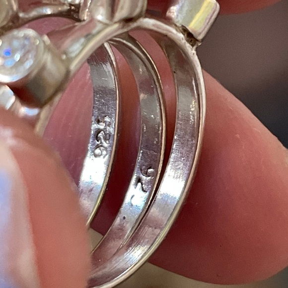 NWT cookie Lee see of 3 sterling silver rings cubic zirconia - Picture 5 of 7